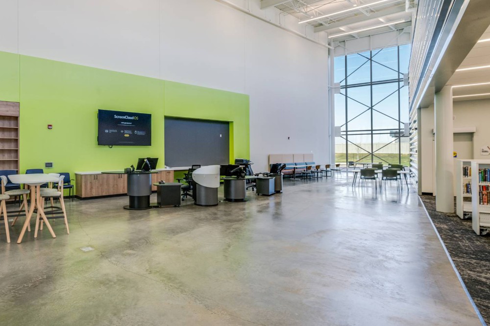 The light, airy atrium at the new Spruce Grove Public Library North East Branch