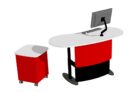 YAKETY YAK 207 Island desk teamed with our Stand Alone Storage Module.
