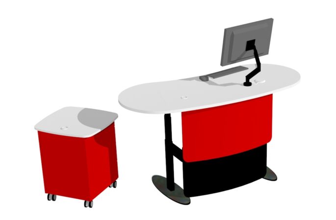 YAKETY YAK 207 Island desk teamed with our Stand Alone Storage Module.