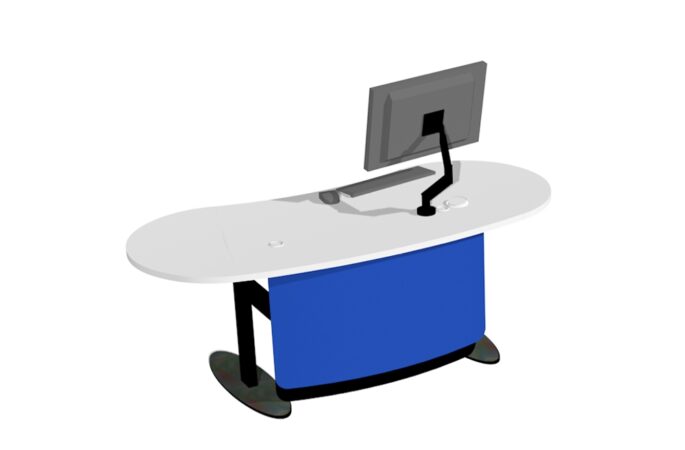 YAKETY YAK 207 Island Desk in the seated position.