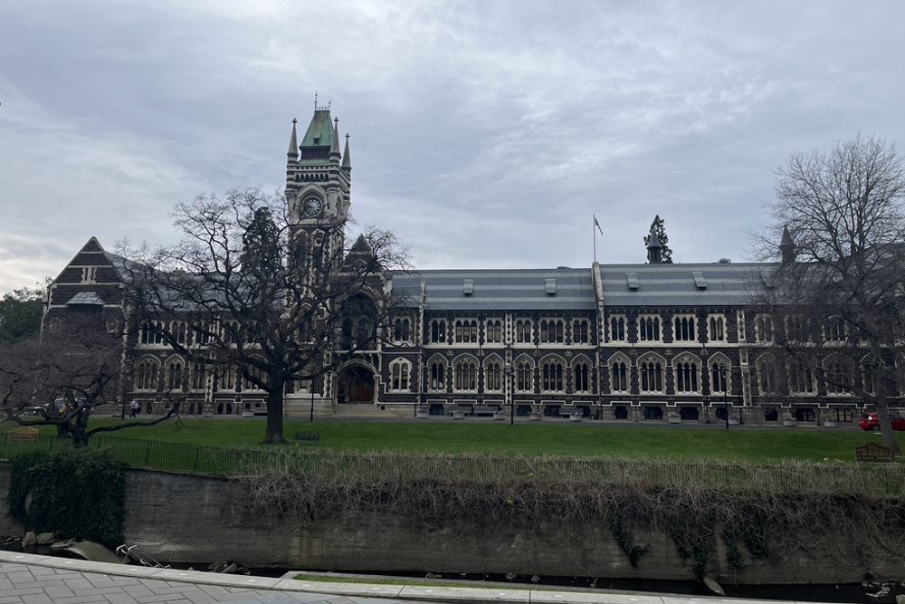 The historic clocktower building at Otago University’s Dunedin Campus.