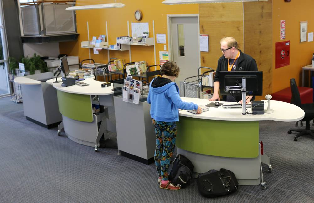 Onehunga Community Library’s new and dynamic counter configuration.