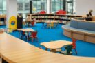 The first floor contains a colourful children's library.