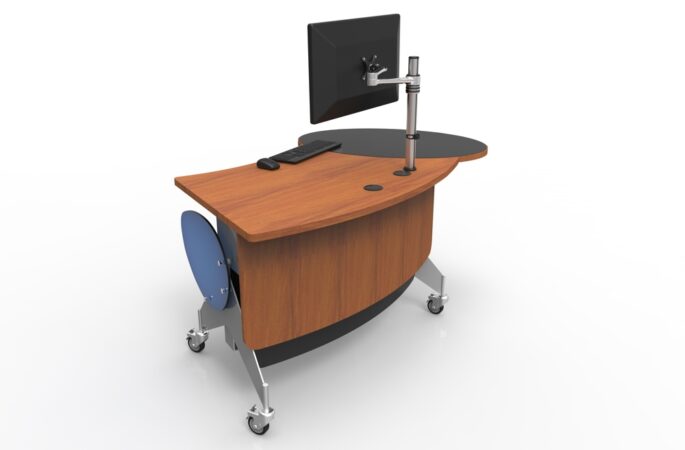 YAKETY YAK 202 desks feature a frosted acrylic end screen.