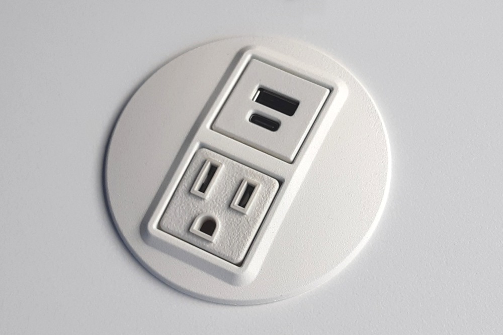NODE Power Buttons mount conveniently on any of our YAKETY YAK worktops