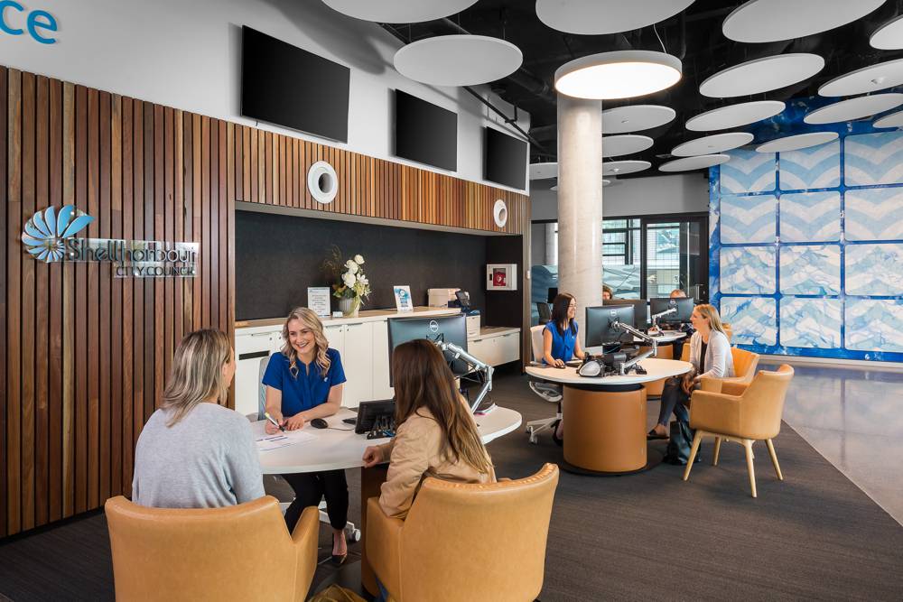 Above: Council staff and customers interact at YAKETY YAK Help Pods.