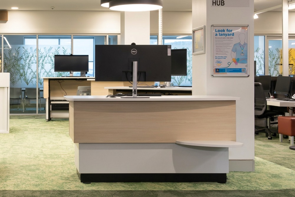 YAKETY YAK 303 Counters are spacious with a clean, linear aesthetic, perfect for modern  spaces like this Student Hub at University of Newcastle