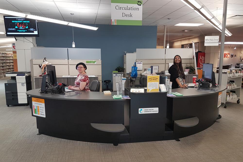 YAKETY YAK 306 Counter and 300 Cash Module help staff respond to the demands of the day at Spruce Grove Public Library.