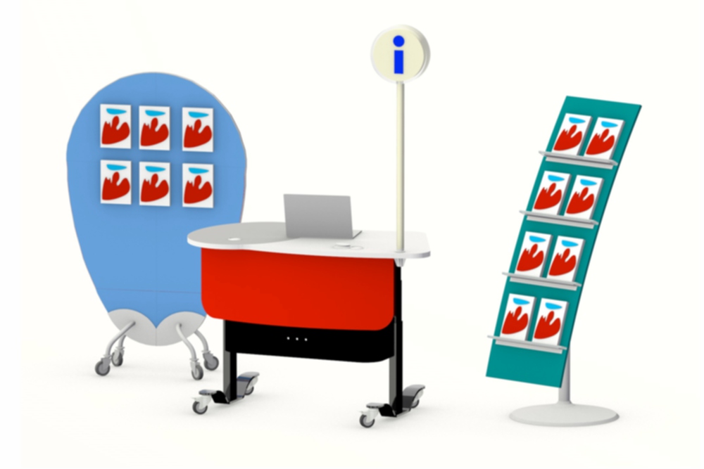 YAKETY YAK 401 Desk is ideal as a pop-up; for a special library promotion or school event, where interaction and noticeability is key.
