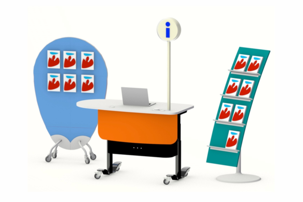 YAKETY YAK 405 Desk is ideal as a pop-up; for a special library promotion or school event, where interaction and noticeability is key.