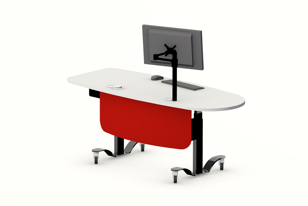 YAKETY YAK 406 Desk in the seated position, with left-hand orientation.