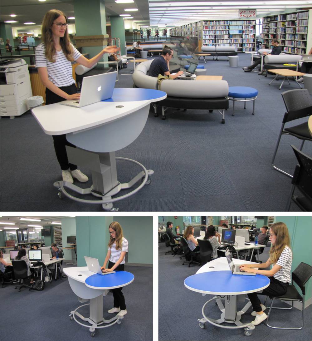 YAKETY YAK 201 desks provide an impromptu teaching station at Auckland University’s General Library.